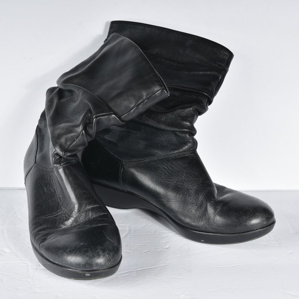 Dansko Devin Black Leather Slouch Ankle Booties size 39